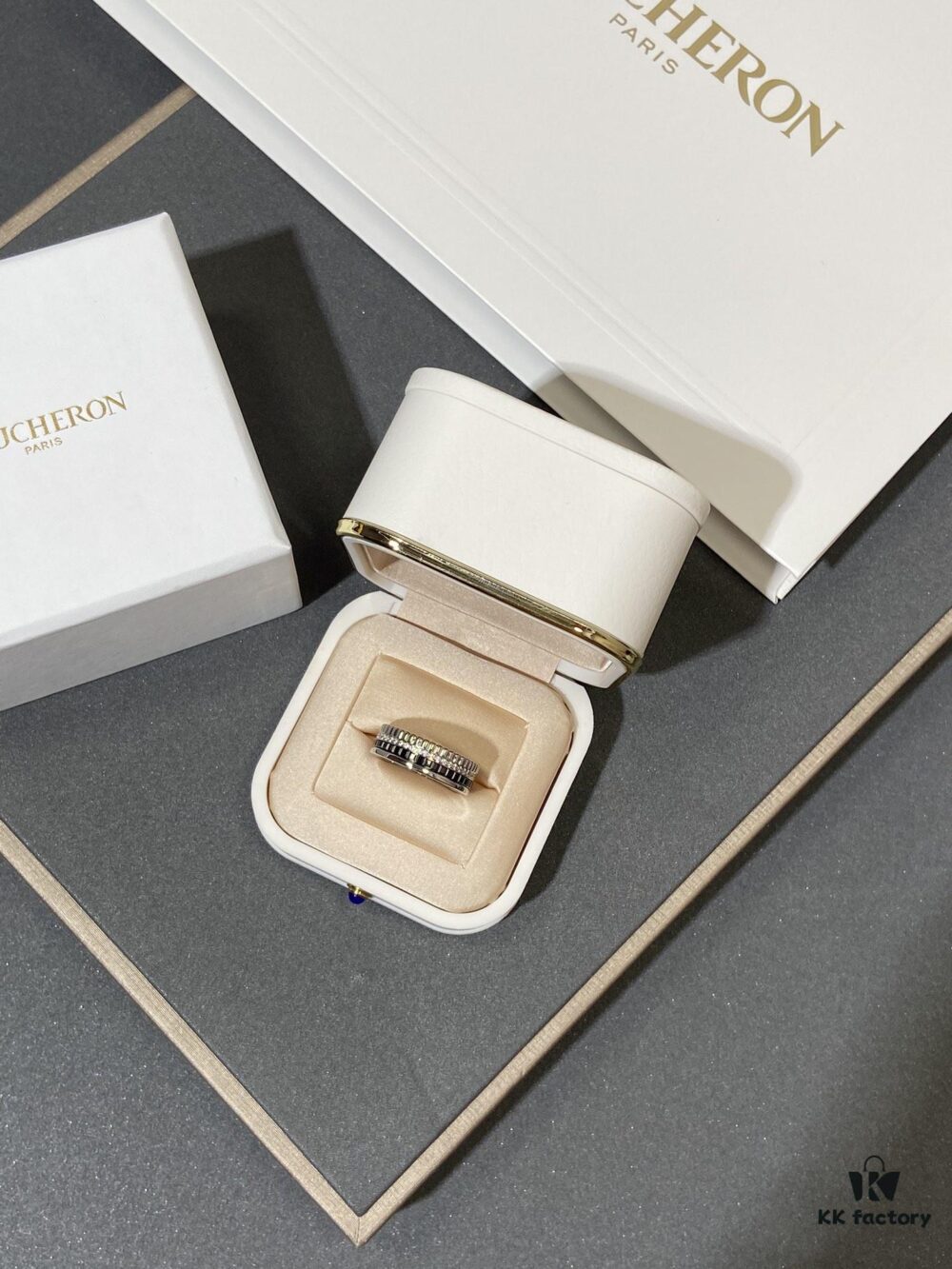 Black Brown and White Gold Color-Blocked