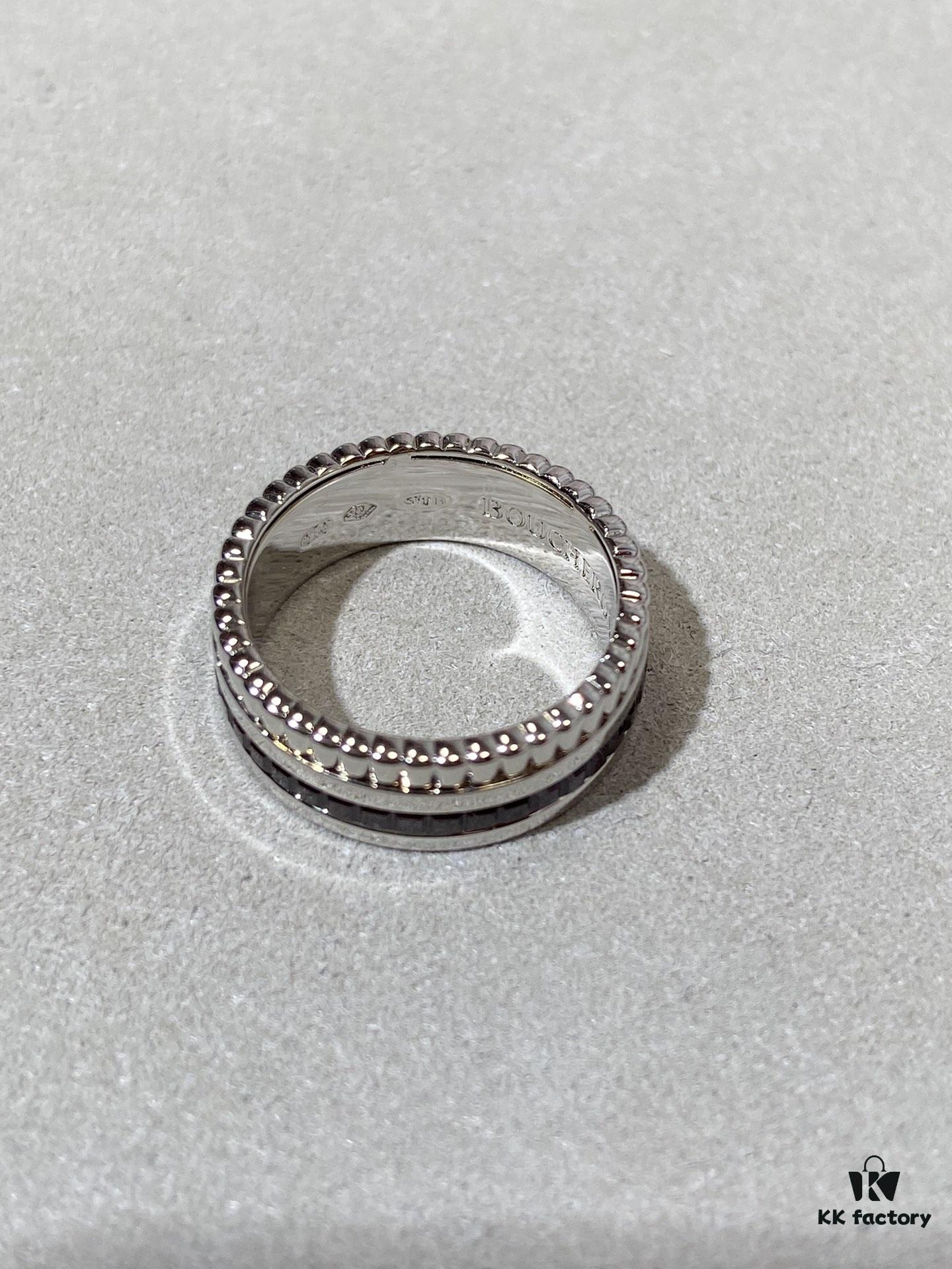 Black Brown + White Gold Two-Tone, Dark Brown Ceramic Diamond-Free Polished Surface