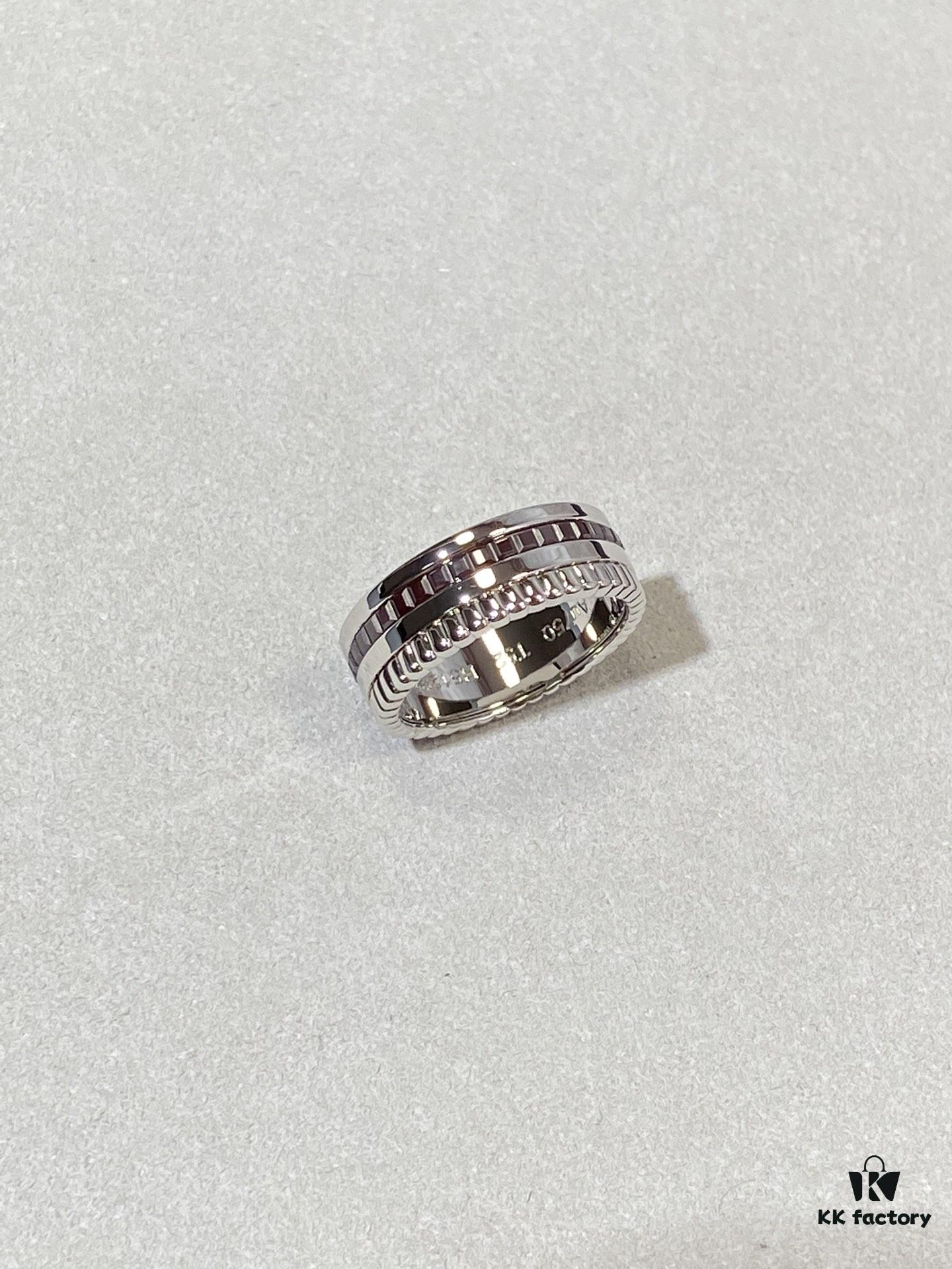 Black Brown + White Gold Two-Tone, Dark Brown Ceramic Diamond-Free Polished Surface