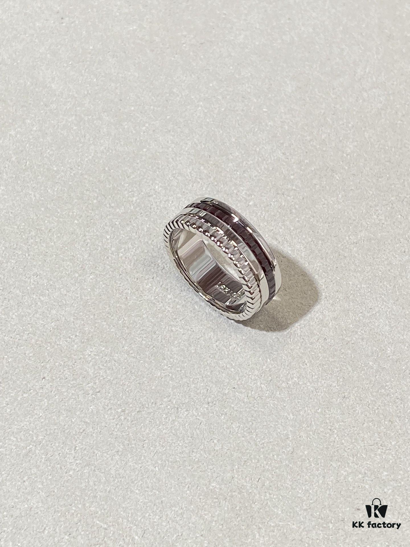 Black Brown + White Gold Two-Tone, Dark Brown Ceramic Diamond-Free Polished Surface