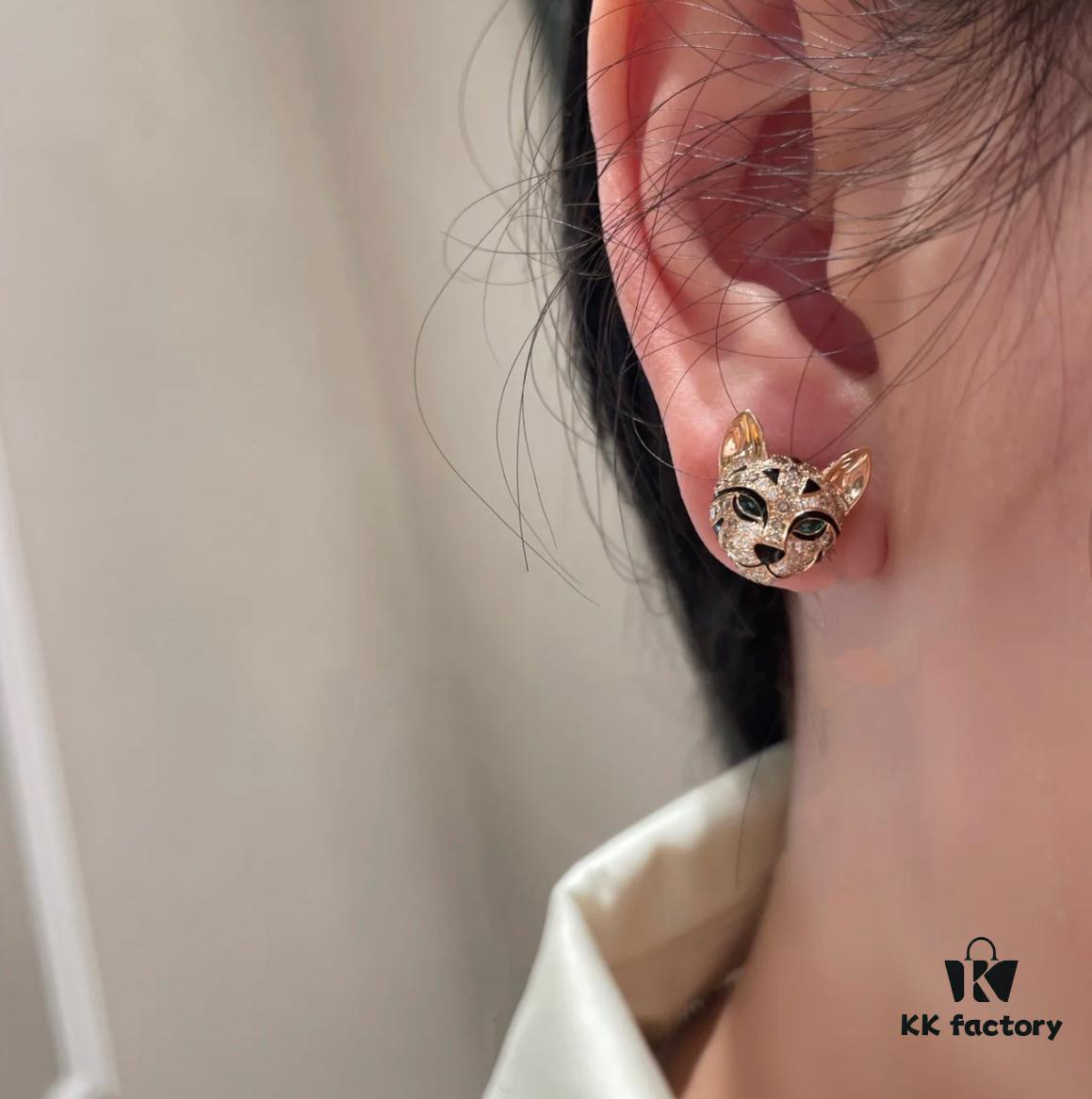 Boucheron Leopard Cat Earrings
