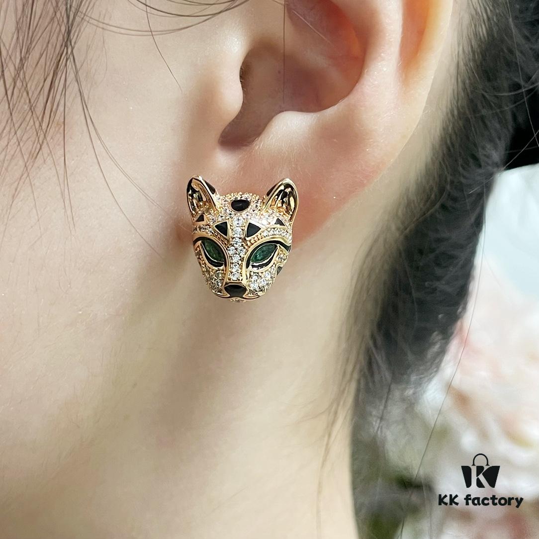 Boucheron Leopard Cat Earrings