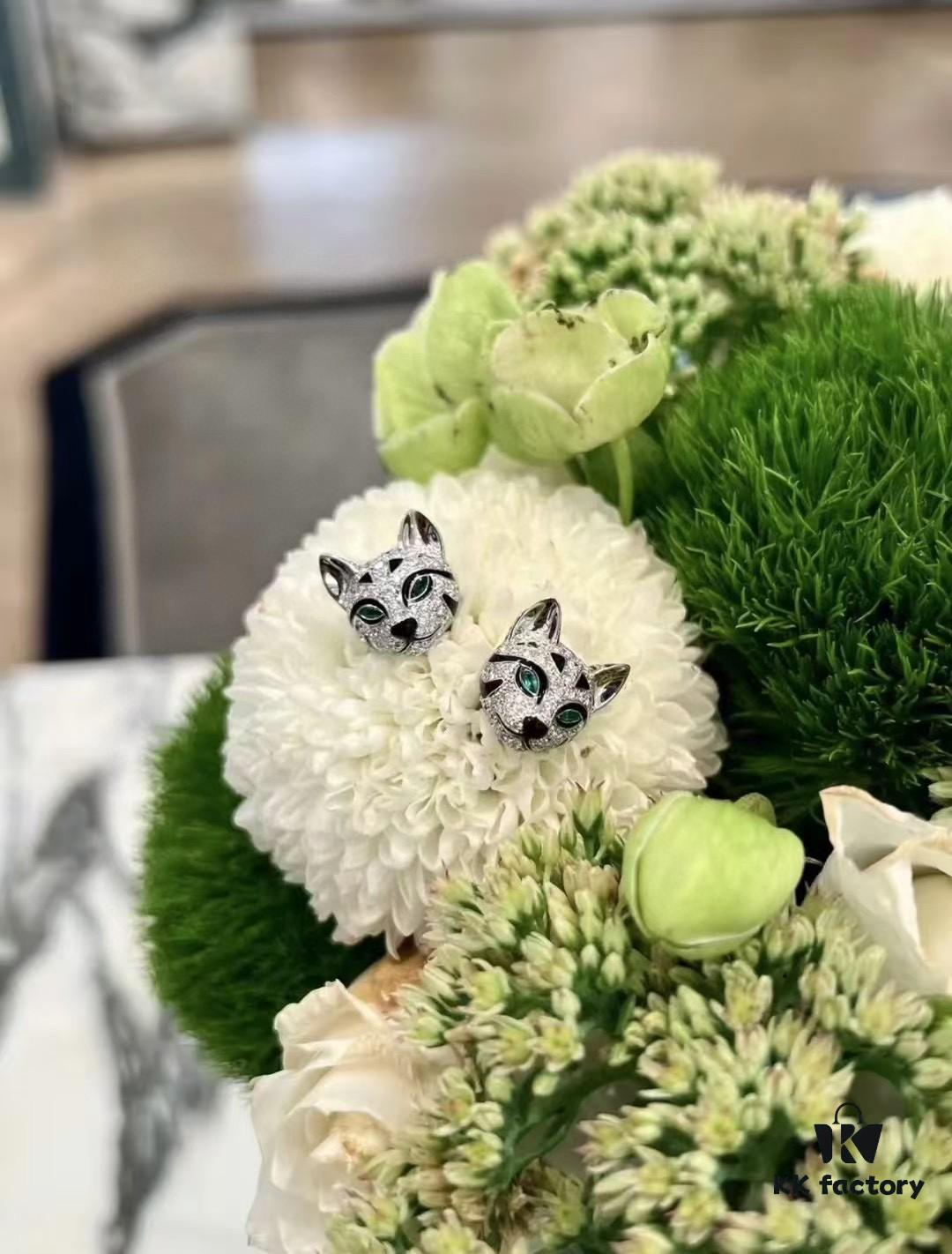 Boucheron Leopard Cat Earrings