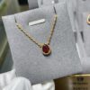 Boucheron Garnet Single Teardrop Necklace, Bohemian Teardrop Inspired by 'Love and Protection'