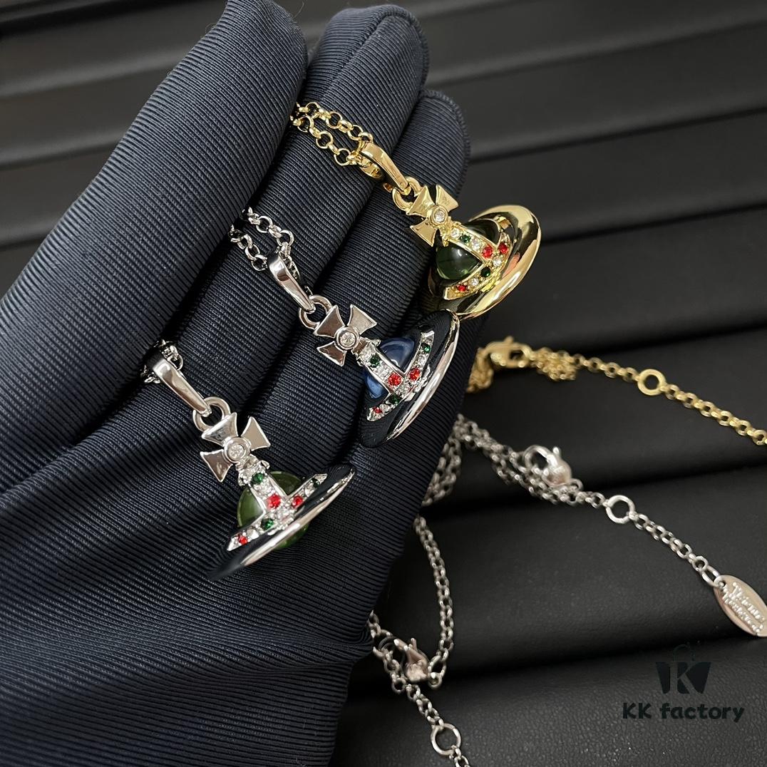 Westcott New 3D Crystal Planet Saturn Necklace In Stock