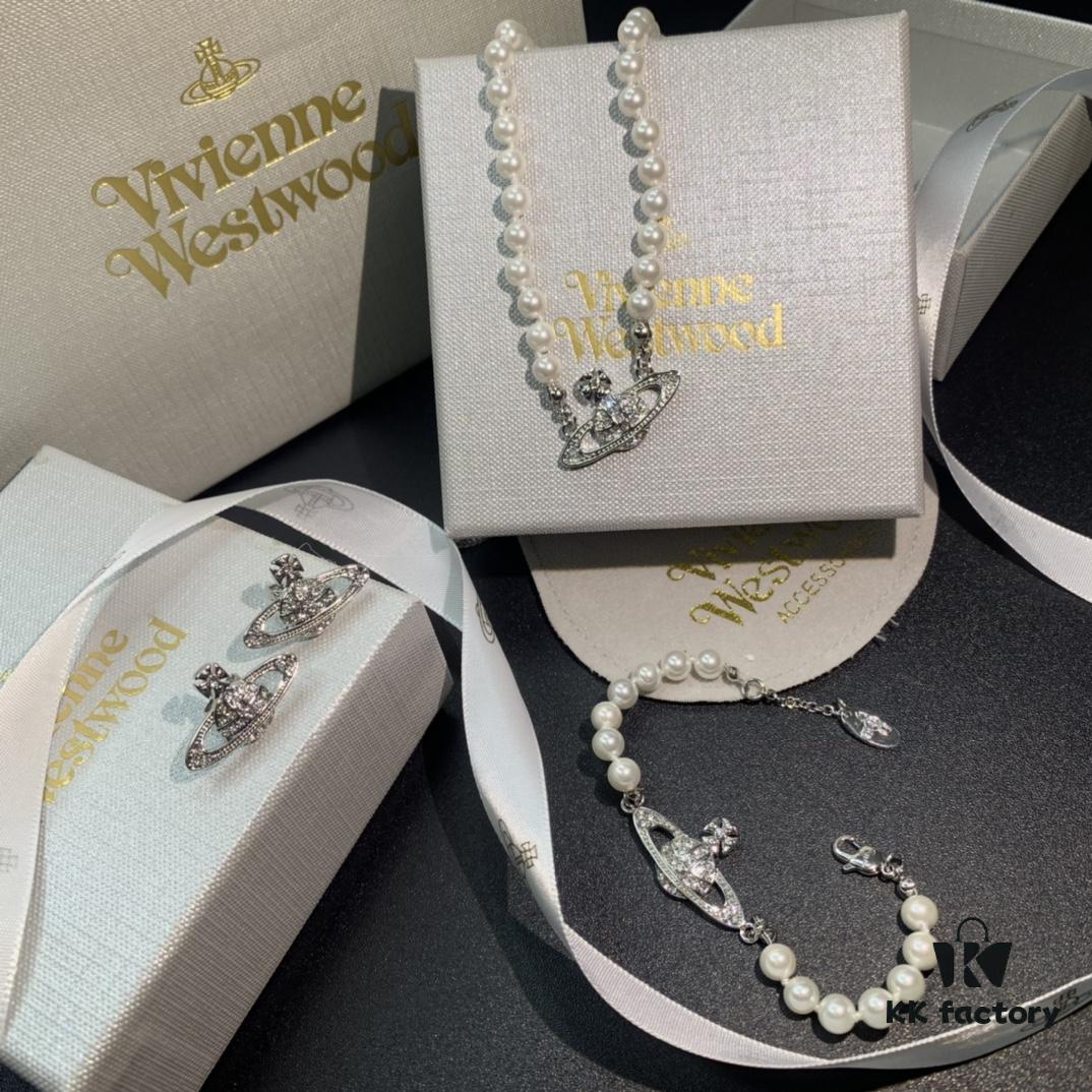 Vivienne Westwood Saturn Pearl Necklace - Bracelet - Earrings