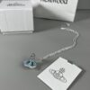 Vivienne Westwood Saturn Necklace in Silver and Blue with Gradient Small Diamonds