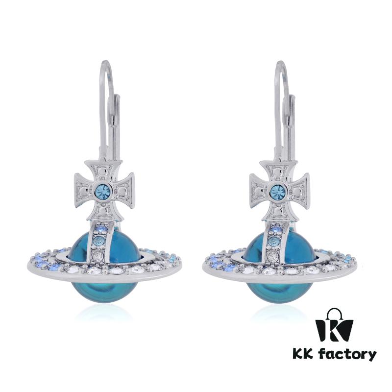 Vivienne Westwood Ongoing Gradient Crystal Earrings - Silver Blue