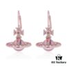 West Queen Gradient Crystal Earrings - Pink
