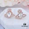 Vivienne Westwood Love Heart Zirconia Stud Earrings - Rose Gold White Diamond