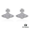 Vivienne Westwood Micro Pave Zirconia Saturn Stud Earrings - Silver