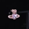 West Queen Zircon Heart Stud Earrings - Rose Gold Pink