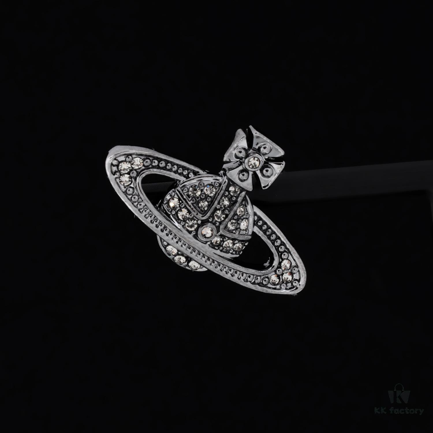 Vivienne Westwood Classic Full Diamond Stud Earrings - Titanium Black