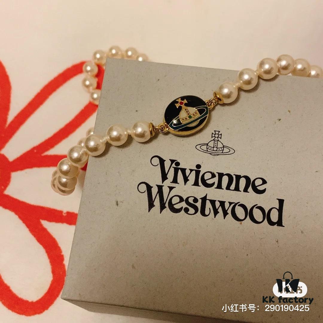 West Queen Enamel Pearl Necklace with Magnetic Clasp, Two Colors Available in Stock