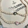 West Queen Enamel Pearl Necklace with Magnetic Clasp, Two Colors Available in Stock