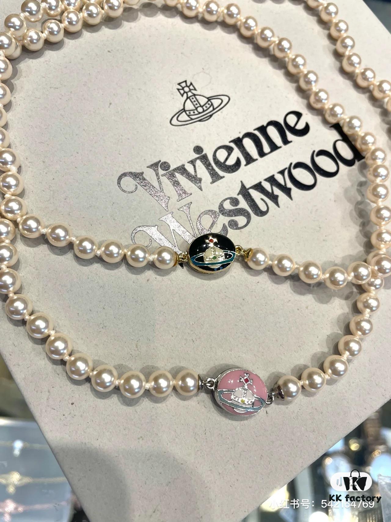 West Queen Enamel Pearl Necklace with Magnetic Clasp, Two Colors Available in Stock