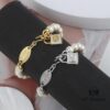 Wholesale European and American Fashion Jewelry Minimalist Enamel 3D Lock Pearl Cuff Bracelet for Women Drop Shipping Assorted Batch