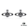 West Grandma Classic Full-Zirconia Stud Earrings - Silver Black Zirconia Saturn Plugs