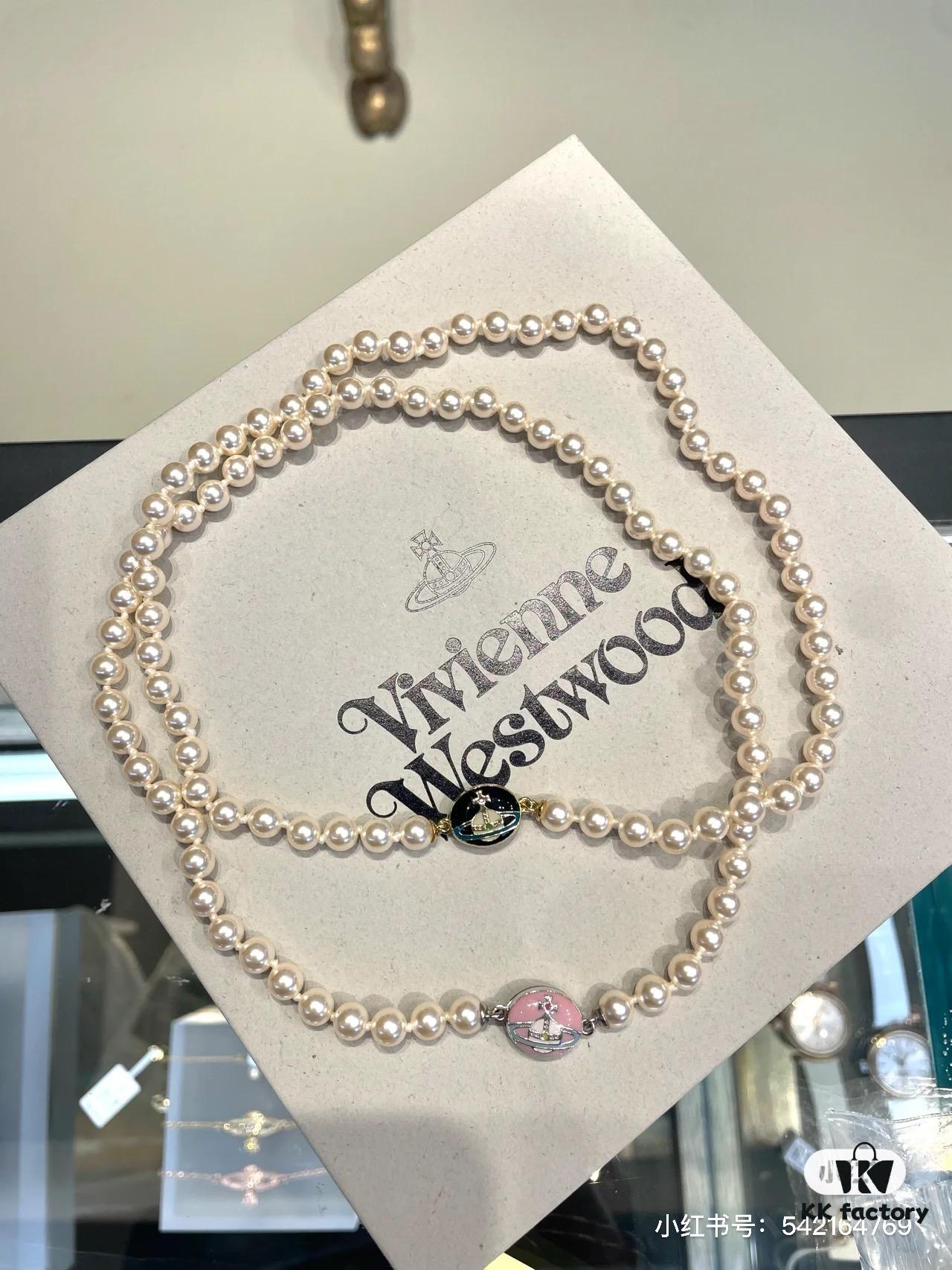 West Queen Enamel Pearl Necklace with Magnetic Clasp, Two Colors Available in Stock