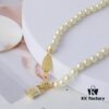 Wholesale European and American Fashion Jewelry Saturn Pearl and Enamel 3D Small Lock Necklace for Women, Drop Shipping Available