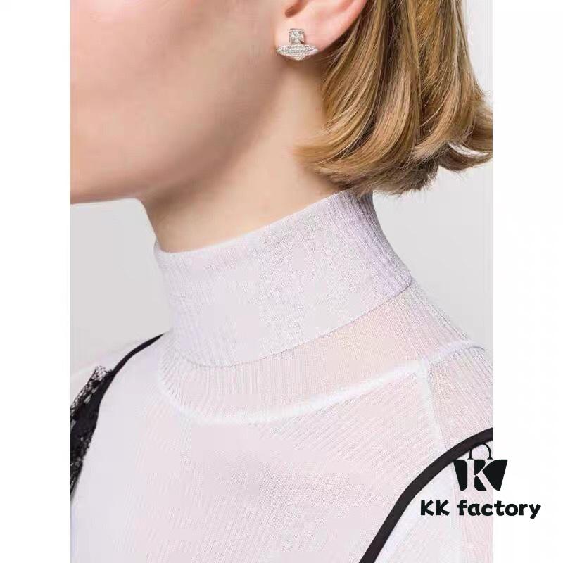 Vivienne Westwood Saturn Planet Set Crown Earrings and Necklace, Celebrity Style, Custom Diamond-Inlaid Saturn Design, Fashion Trendsetter