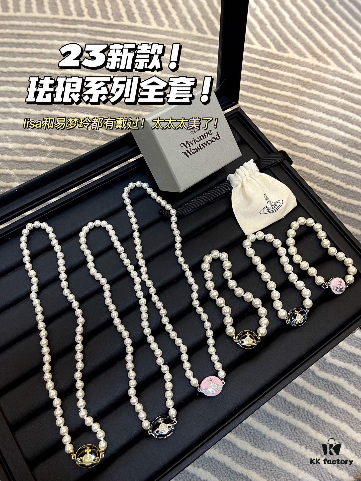 Vivienne Westwood Saturn Collection Enamel Ceramic Necklace/Bracelet/Stud Earrings 2023 New Arrivals (17 Styles Combined)