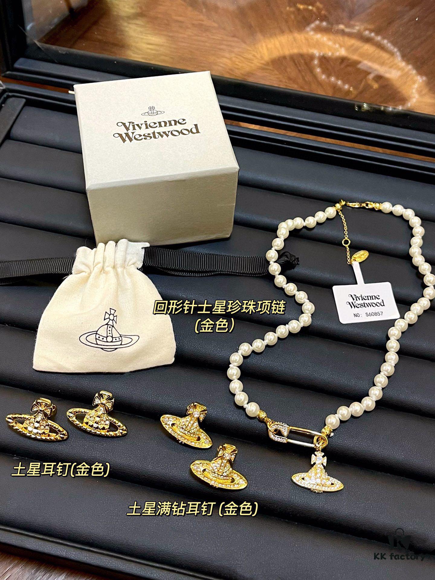 Vivienne Westwood Saturn Collection Enamel Ceramic Necklace/Bracelet/Stud Earrings 2023 New Arrivals (17 Styles Combined)