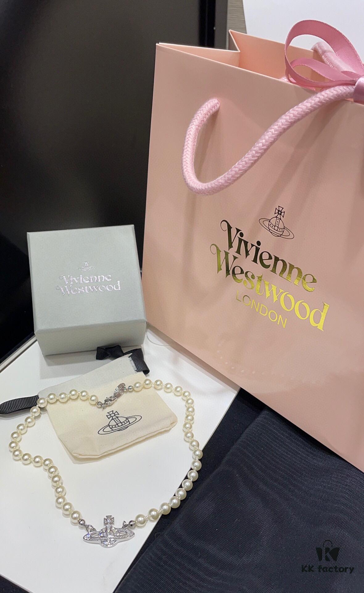 Fashionable Essential for Everyone ✨ Vivienne Westwood Saturn Pearl Necklace