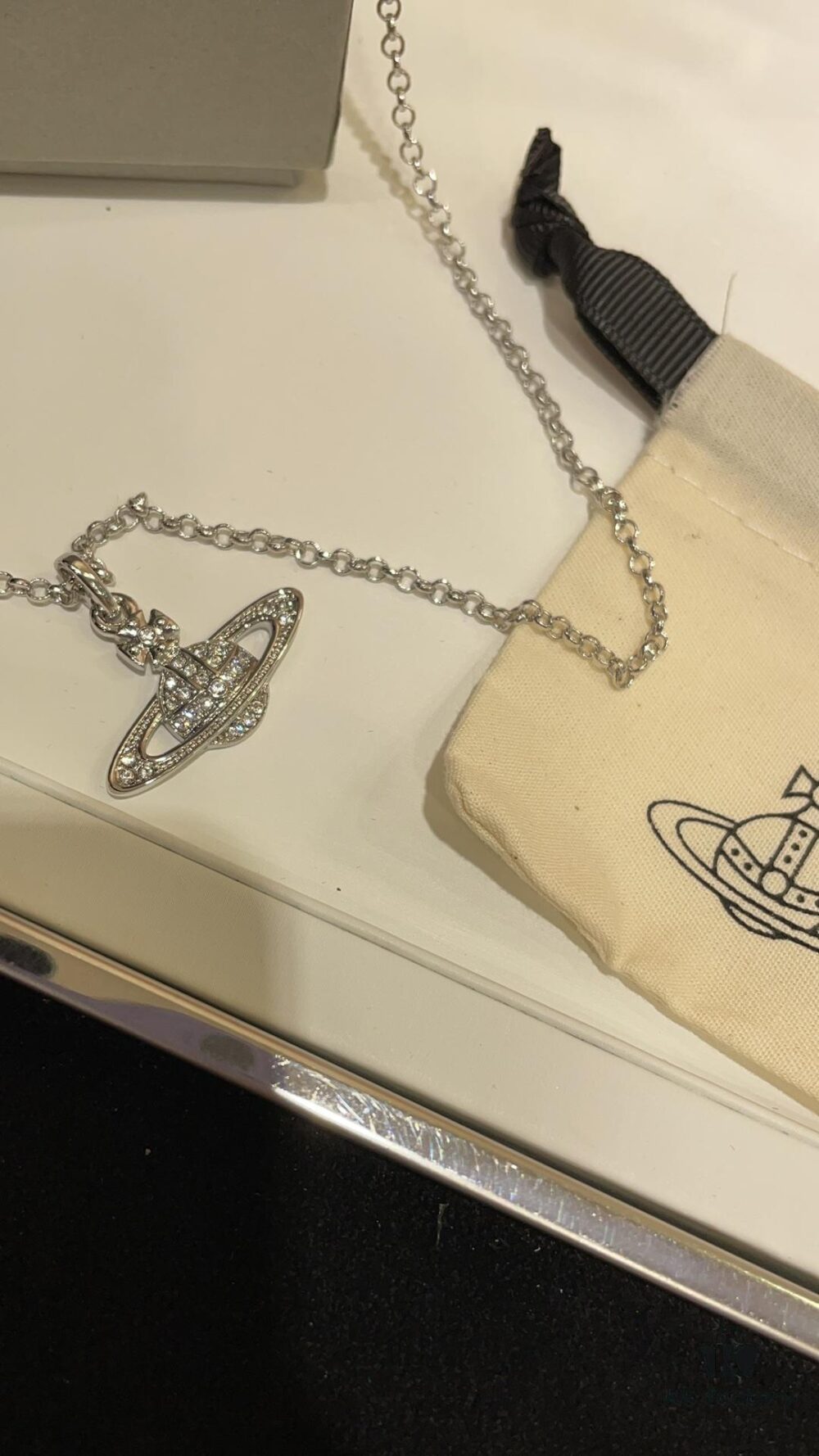 Must-Have🔥New Arrival Vivienne Westwood🪐 Classic Full Diamond Saturn Pendant Necklace