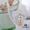 West Grandma Small Resin Heart Pearl Necklace - Gold