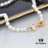 West Grandma Small Resin Heart Pearl Necklace - Gold