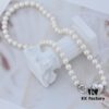 Vivienne Westwood Small Resin Heart Pearl Necklace - Silver