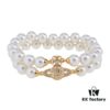 Vivienne Westwood Magnetic Pearl Bracelet - Small Double Layer - Gold