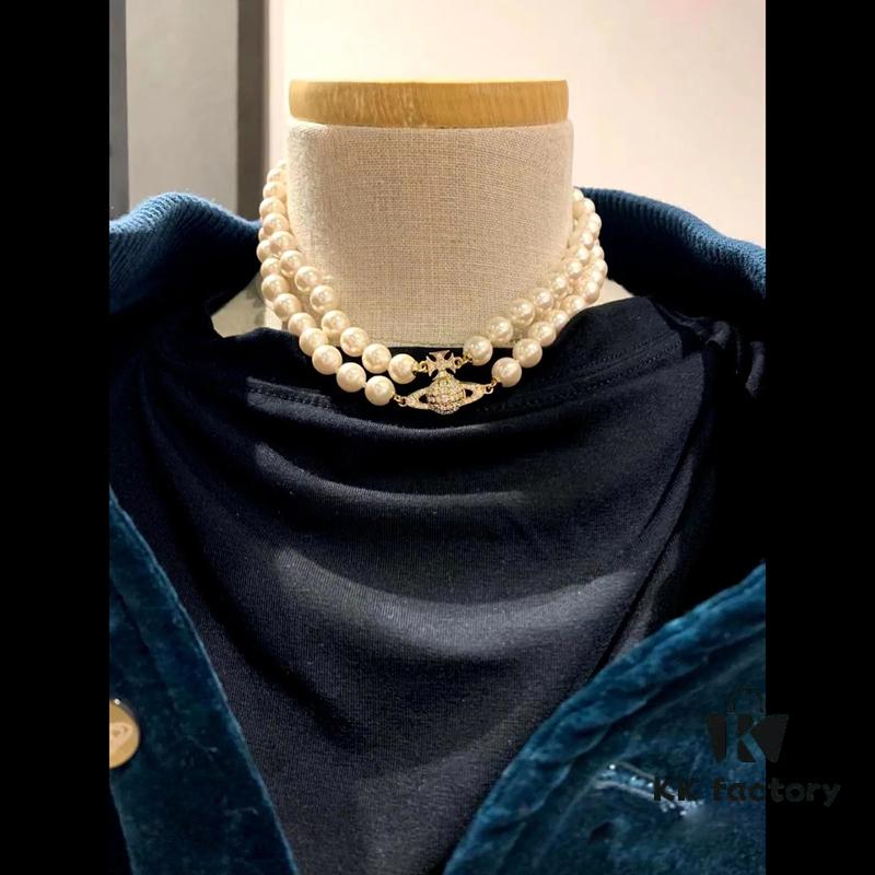 Westcom Lady Lin Na Lian Same Style GRAZIELLA Magnetic Pearl Necklace - Small Double Layer - Gold