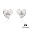 Vivienne Westwood Small Resin Heart Pearl Stud Earrings - Silver