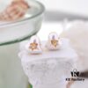 West Grandma Small Resin Heart Pearl Stud Earrings - Gold