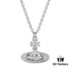 Vivienne Westwood Rhinestone Glass Bead - Half-Face Necklace - Small Silver