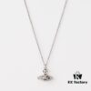 Vivienne Westwood Rhinestone Glass Bead - Half-Face Necklace - Small Silver