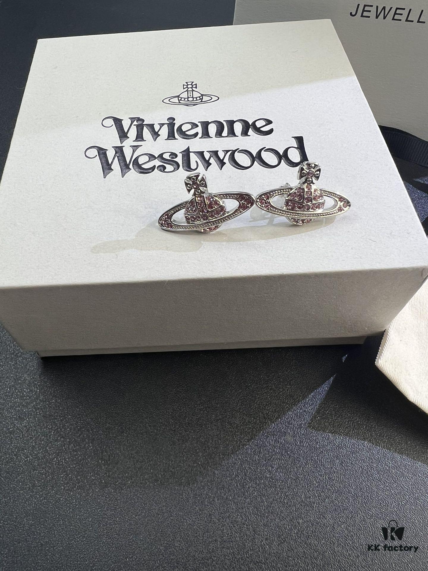 Lady Vengeance Pink Diamond Saturn Necklace and Stud Earrings Set In Stock