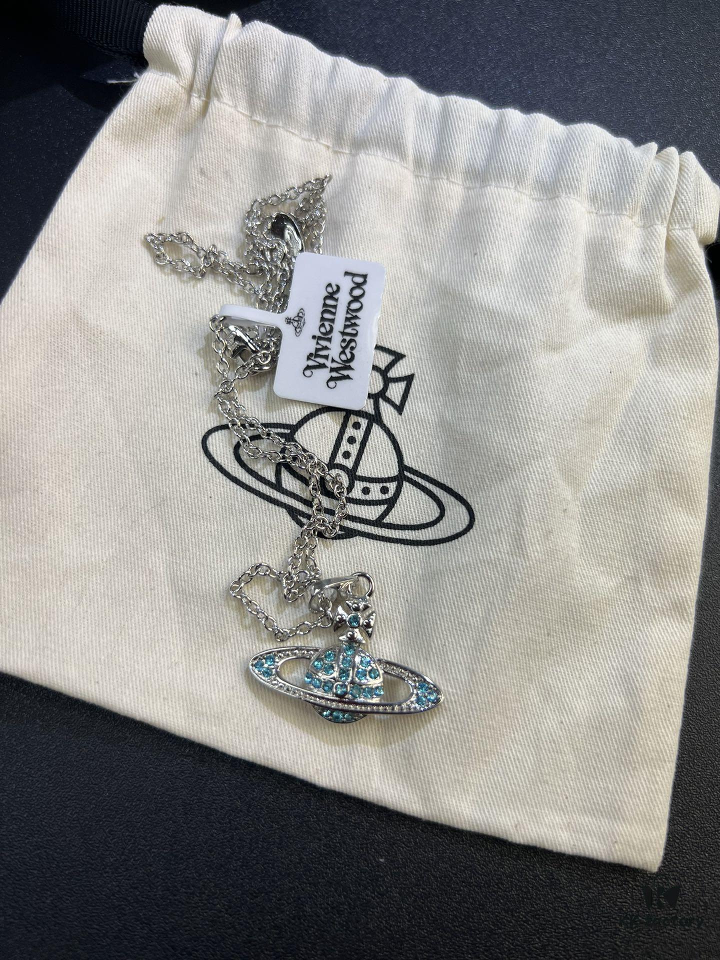 Lady Veda Lan Zuan Saturn Necklace and Stud Earrings Set In Stock