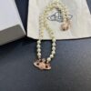 West Queen Rose Gold Saturn Pearl Necklace