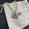 West Queen Rose Gold Saturn Pearl Necklace