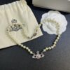 West Grandma Pink Diamond Saturn Pearl Necklace In Stock