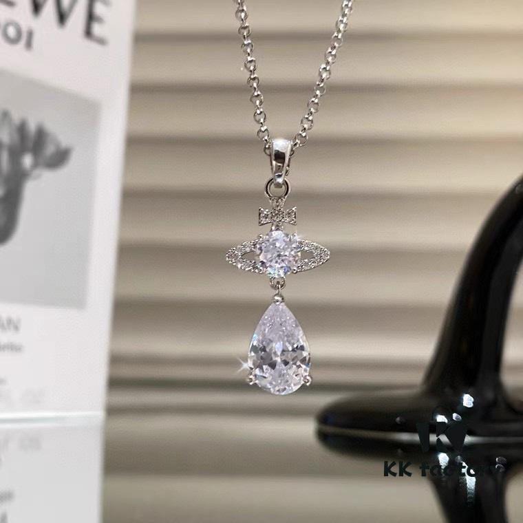 High-Quality Vivienne Westwood Saturn Earrings and Necklace Set