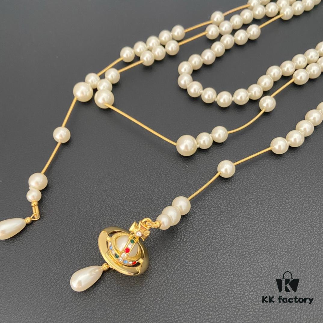 West Grandma Irregular 3D Saturn Necklace