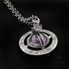Vivienne Westwood Large Vintage Silver 3D Carved Necklace - Amethyst