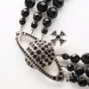 Vivienne Westwood Black Crystal Triple Saturn Necklace, Slimming Design