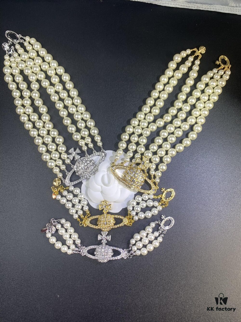 West Queen Three-Layer Saturn Necklace Bracelet In Stock