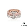 Westminster Double Layer Large Diamond Saturn Ring - Rose Gold