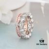 Westminster Double Layer Large Diamond Saturn Ring - Rose Gold